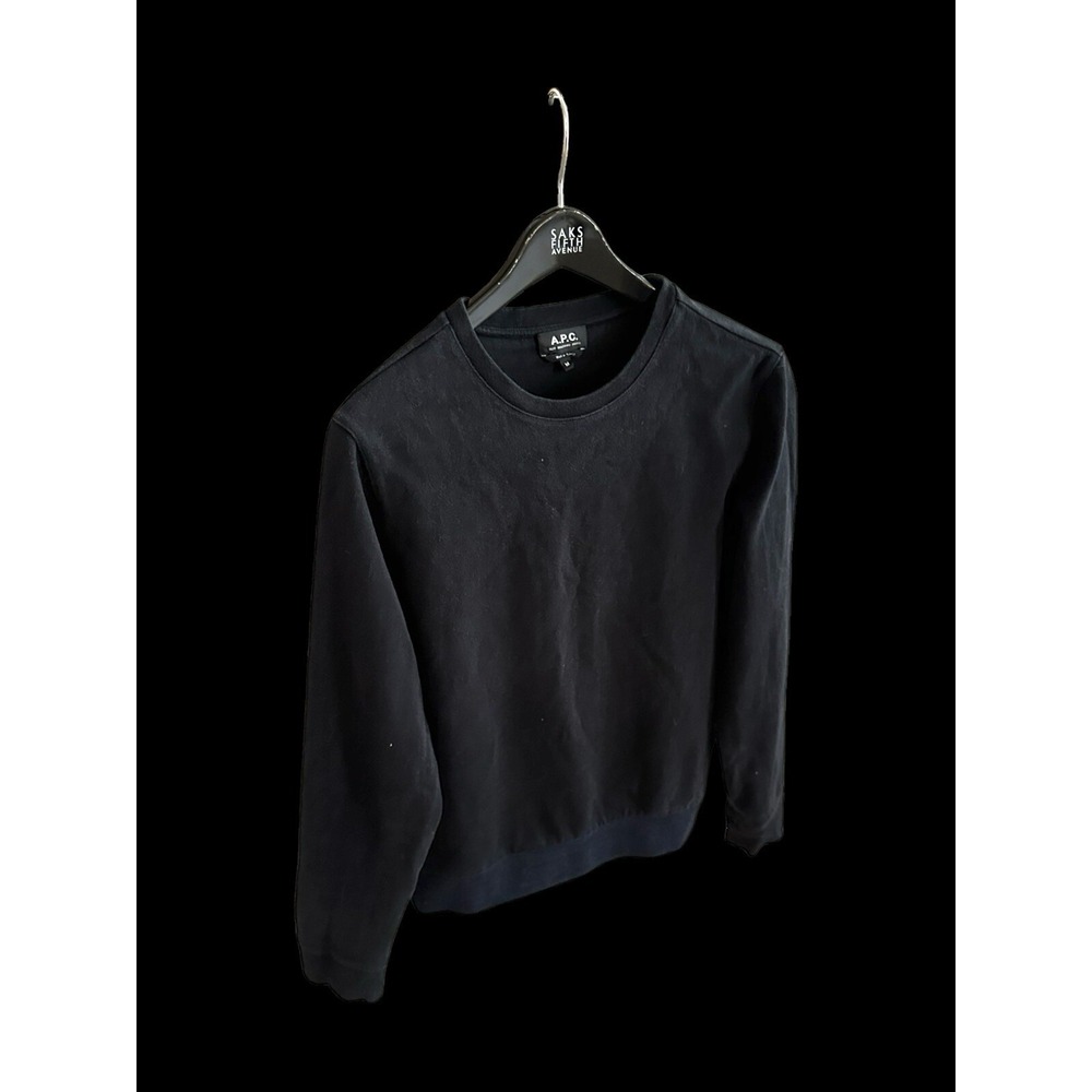 APC Mens Sweatshirt Navy Blue Sz Medium Crewneck Pullover Knit Cotton